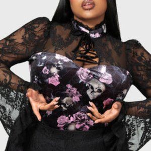 NAOMI LONG SLEEVE TOP [BLACK/PINK